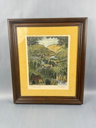 Rollenbring At Thurthal, Bei Fabretiming, Hand Colored Etching, Signed 1922