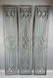 Set Of 3 Leaded Glass Windows