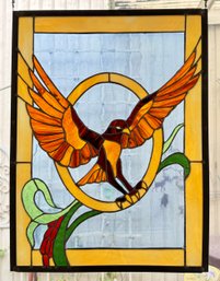 Large Stained Glass Bird Panel
