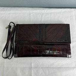 Eel Skin Clutch With Shoulder Straps