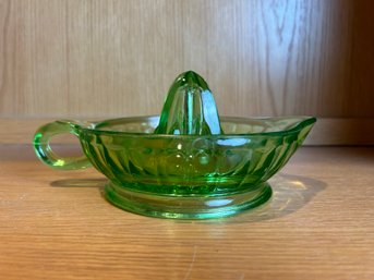 Depression Glass Green Juicer