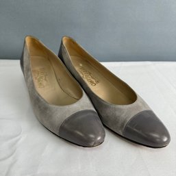 2 Tone Gray Ferragagamo Shoes - 10AAA
