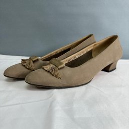 Salvatore Ferragamo Tan Suede Shoes- 10AAA