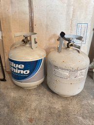 2 White Propane Tanks