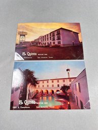 2 Vintage La Quinta Hotel Postcards - San Antonio, TX