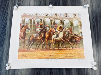 Lithograph Titled 'Off And Running' By Signed Equine Artist Fred Stone