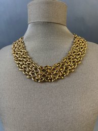 Napier Heavy Gold Tone Choker Necklace.