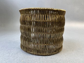 Woven Brass Tone Fashion Bracelet.