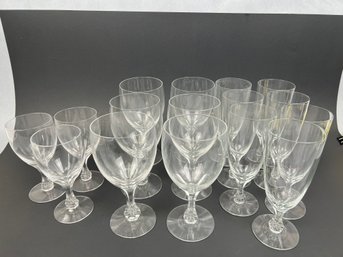 16 Orrefors Crystal Wine Glasses.