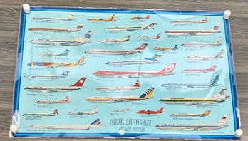 Vintage Civil Aircraft Avions Civils Models Poster Laminated