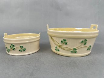 2 Belleek Porcelain Baskets.