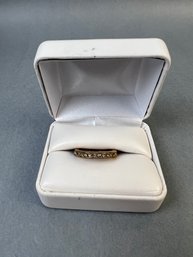 Gold Tone &  Faux Diamond Size 8 Ring.