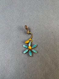 Single Blue Flower Earring.
