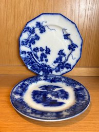 Lot Of 2 Flow Blue Plates