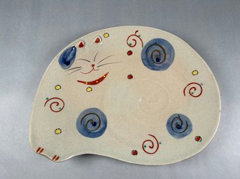 Ceramic Cat Serving Footed Platter