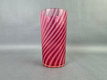 Cranberry Swirl Art Glass Tumbler