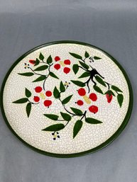 10.25 Berry Motif Faux Crazed Plate.