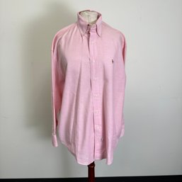 Ralph Lauren Pink Cotton Polo Shirt - The Big Oxford - Size 8