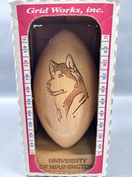 University Of Washington Carved Wood Football NOS