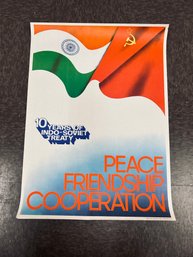 Vintage 1981 Indo-Soviet Treaty Commemorative Poster