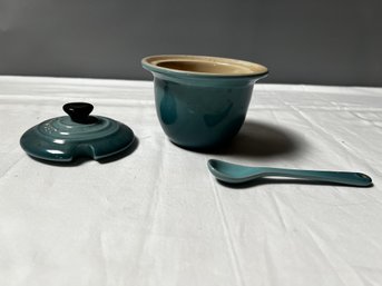 Le Creuset Caribbean Condiment Pot W/Spoon