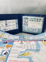 1987 America's Cup Official Philatelic Souvenir Folder Set - Signed Dennis Conner