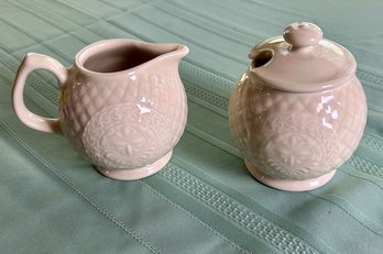 Longaberger Creamer And Covered Sugar - 2004 Edition