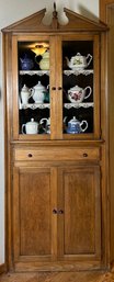 Corner Wood Glass Front Hutch (Hutch Only)