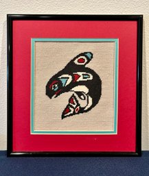 Native Inspired Needlepoint Orca ~ Framed