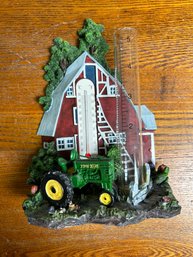 Decorative John Deer Rain Gauge & Thermometer
