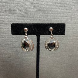 Sorrento Sterling & Hematite Drop Screw Back Earrings
