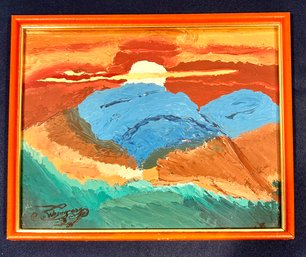 Signed Oil Sunset Paining