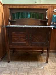 Antique Wash Basin With Green Backsplash
