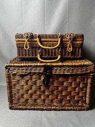 2 Antique Wicker Baskets.