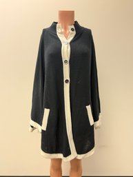 Laurie Felt Black Button Down Long Sweater - Sz M/L