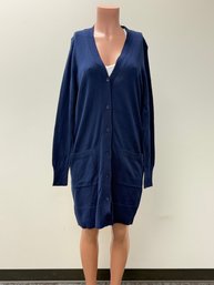 D & Co. Navy Long Knit Cardigan - Sz M