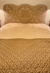 Queen Damask Upholstered Headboard & Mattress
