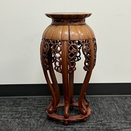 Vintage Chinese Hand-carved Hardwood Plant Stand