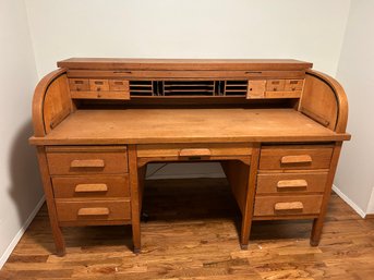 Antique Oak Roll Top Desk