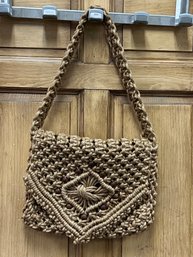 Handcrafted Beige Macram Boho Shoulder Bag