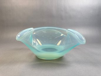 Opaline Glass Ruffled Bowl