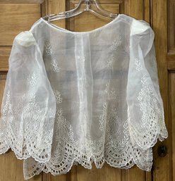 White Sheer Filipiniana Kimona Blouse