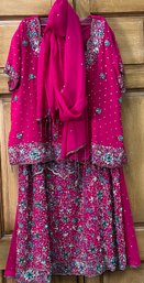Vibrant Fuchsia Pink Sharara Set
