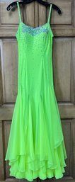 Neon Green Ballroom Dance Competition Gown