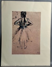 Fine Art Plate Or Print Featuring Edgar Degas's Sketch Titled Ballet Dancer Facing Inward