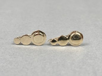 14k White Gold Modernist Earrings