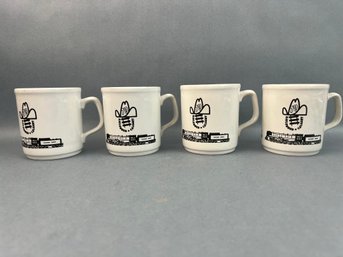 4 Vintage Canadian Pacific Coffee Cups Celebrating 1979 Railrodeo In Calgary