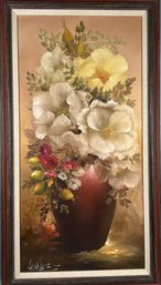 Floral Still-life Oil Painting On Canvas, Signed Gary Jenkins