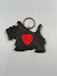 Leather Scottie Dog Key Chain