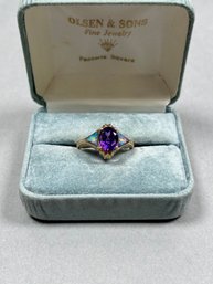 14k Gold Opal And Amethyst Ring